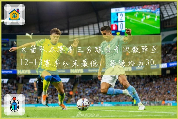 火箭队本赛季三分球出手次数降至12-13赛季以来最低，每场均为30.9次